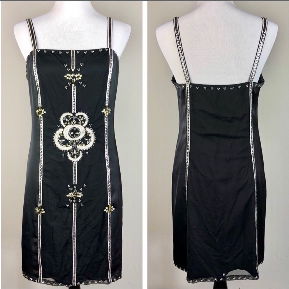 White House Black Market Beaded Cocktail Dress 8